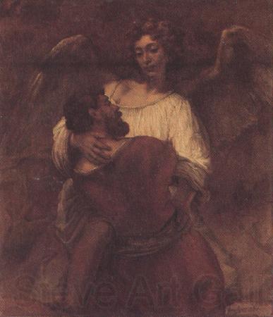 REMBRANDT Harmenszoon van Rijn Facob wrestling with the angel (mk33) Spain oil painting art